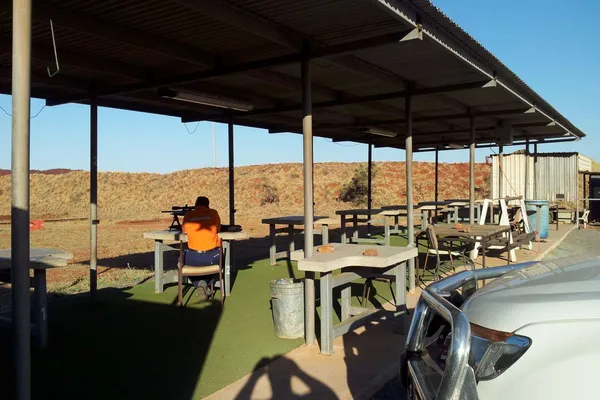 The covered rifle bench range at Nickol Bay.